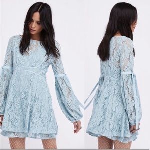 Free People Ruby Lace Blue Mini Dress Size Large